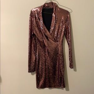 Black and pink sequence dress